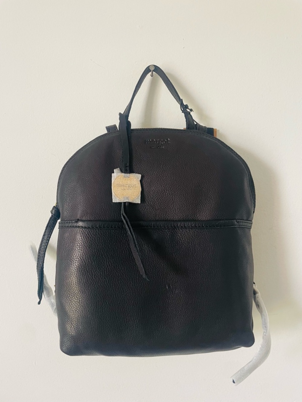 Margot New York Black Leather Backpack NWT